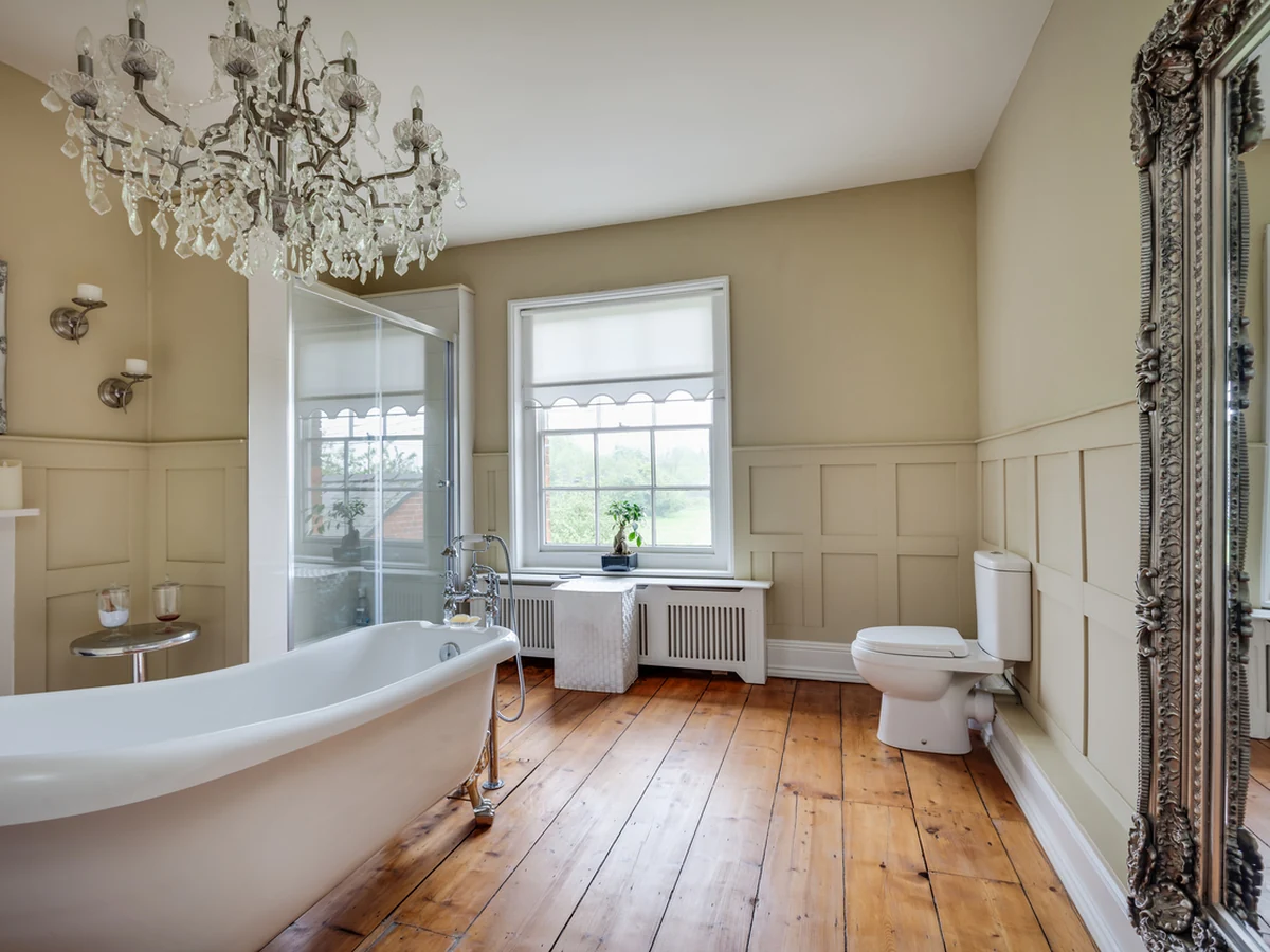 Bathroom painting grand Victorian rectory in Cirencester by Cotswolds Decorators