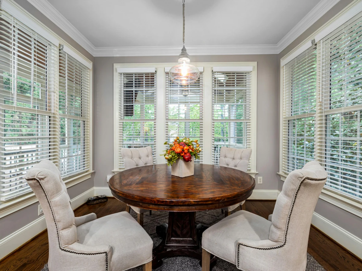 Bright dining room painted by Cotswolds Decorators in Cirencester