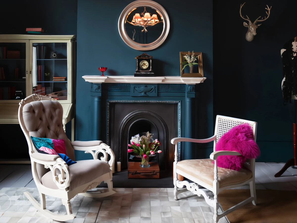 Interior painting in a living room