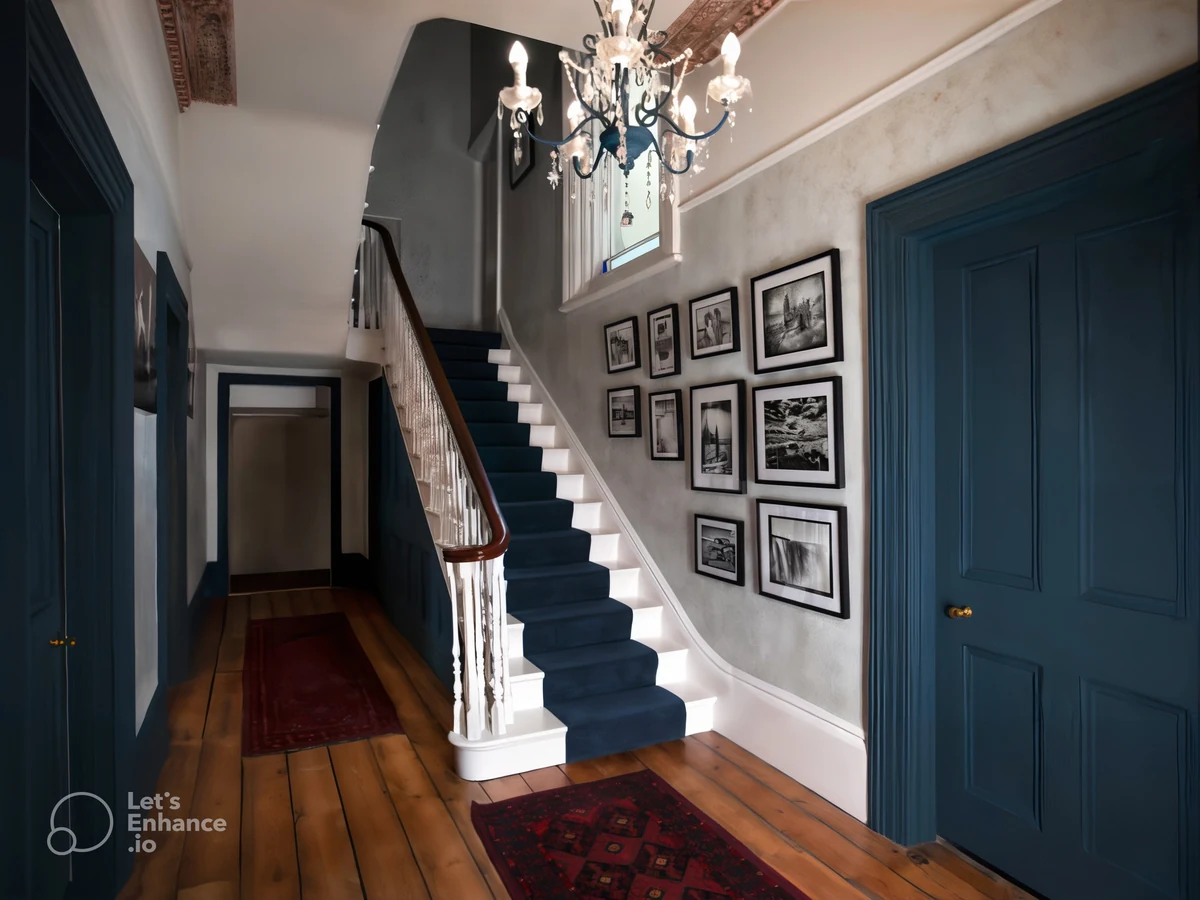 staircase-painting-victorian-hallway-curved-cotswolds-decorators Victorian hallway curved staircase painted by Cotswolds Decorators, Cotswolds period property